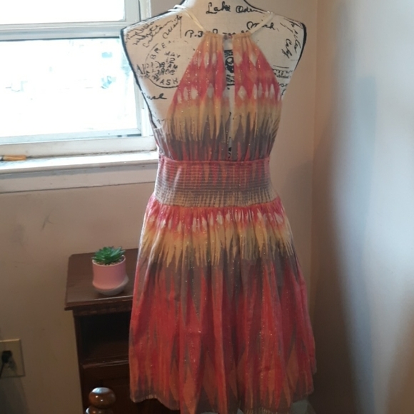 EUC FREE PEOPLE SMOCKED HALTER TUNIC MINI DRESS M - Picture 4 of 6